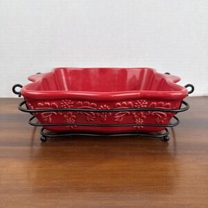 Vintage Temp-Tations Ovenware by Tara Country Lace 8 "X 8" (1.5 Quarts) w/Rack